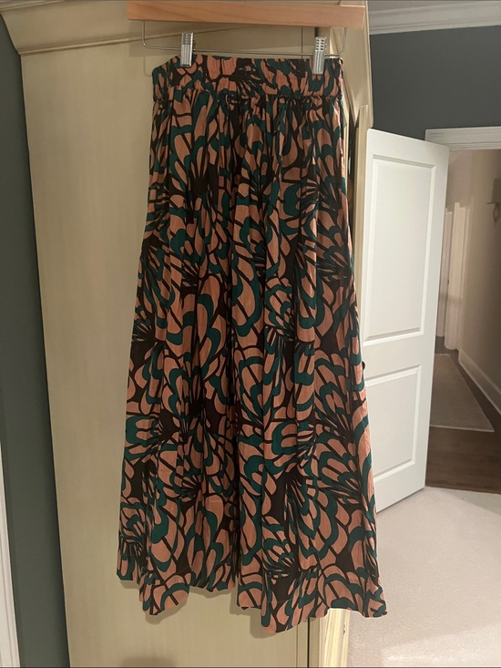 Mirth Dresses & Skirts - Abstract Floral Maxi Skirt in Teal and Blush